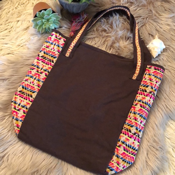 Fabric Tote-Boho Chic-16x16x4-Brightly Colored-EUC - Picture 12 of 16